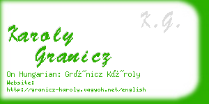 karoly granicz business card